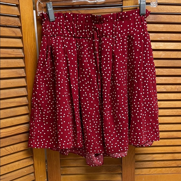 SHEIN Dresses & Skirts - Red Polka Dot Pleated Mini Skort